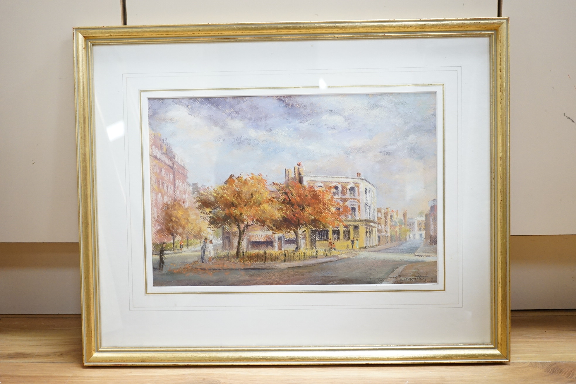Jocelyn Galsworthy (b.1942-), pastel, London street scene, signed, 24 x 38cm. Condition - good